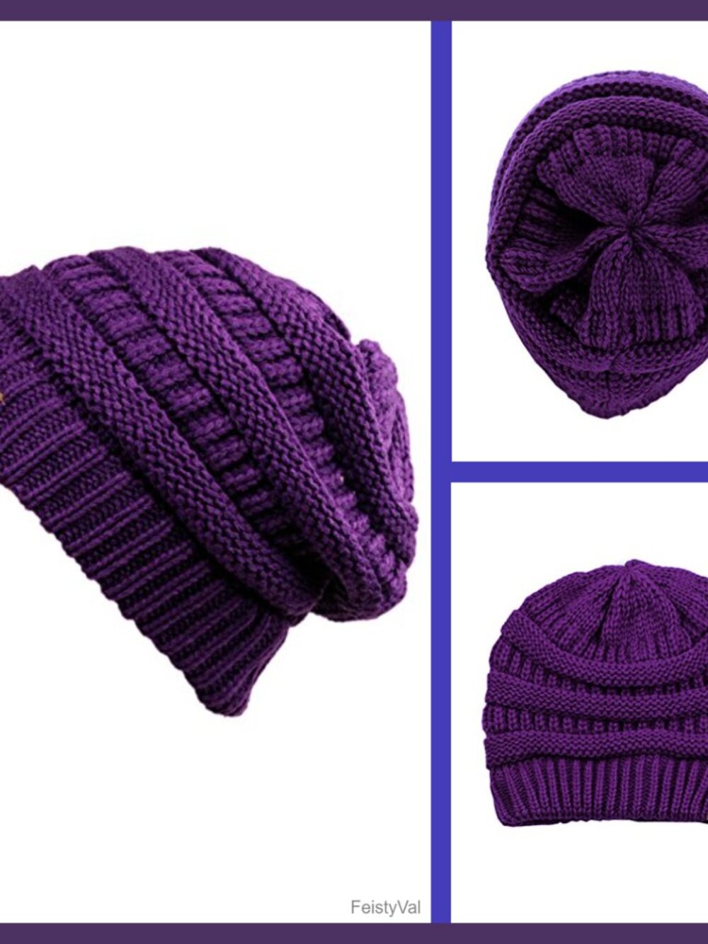 Chunky Soft Stretch Cable Knit Beanie Winter Ski Camping Hat